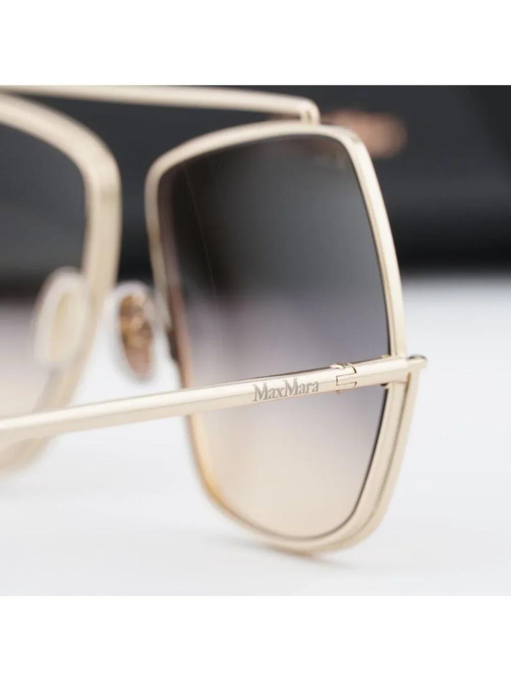 Max Mara MM0102 32B Butterfly Sunglasses - Gold / Smoke Gradient